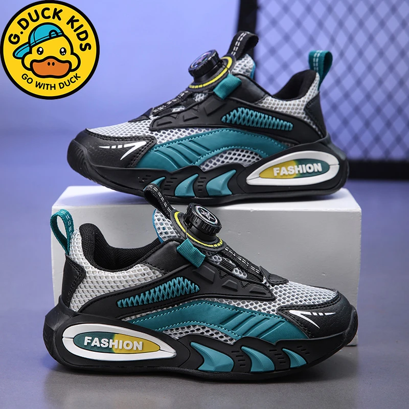 G.DUCK小黄鸭男童运动鞋单网鞋2024夏季新款中大童镂空软底跑步鞋