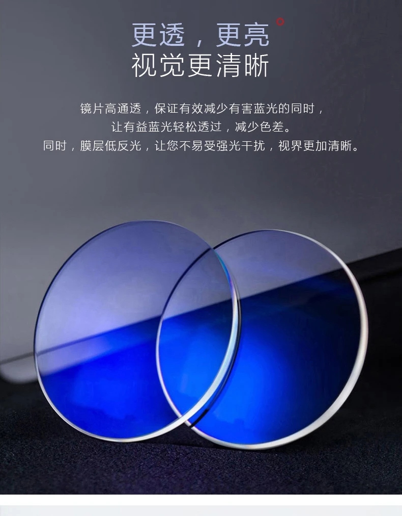 品牌近视光学镜片非球面树脂防辐射防蓝光高清超薄护眼超清眼镜片