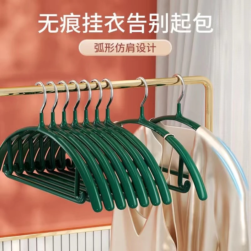防滑无痕衣架半圆晾衣服晒衣架挂钩架子家用无痕衣挂衣撑子不锈钢