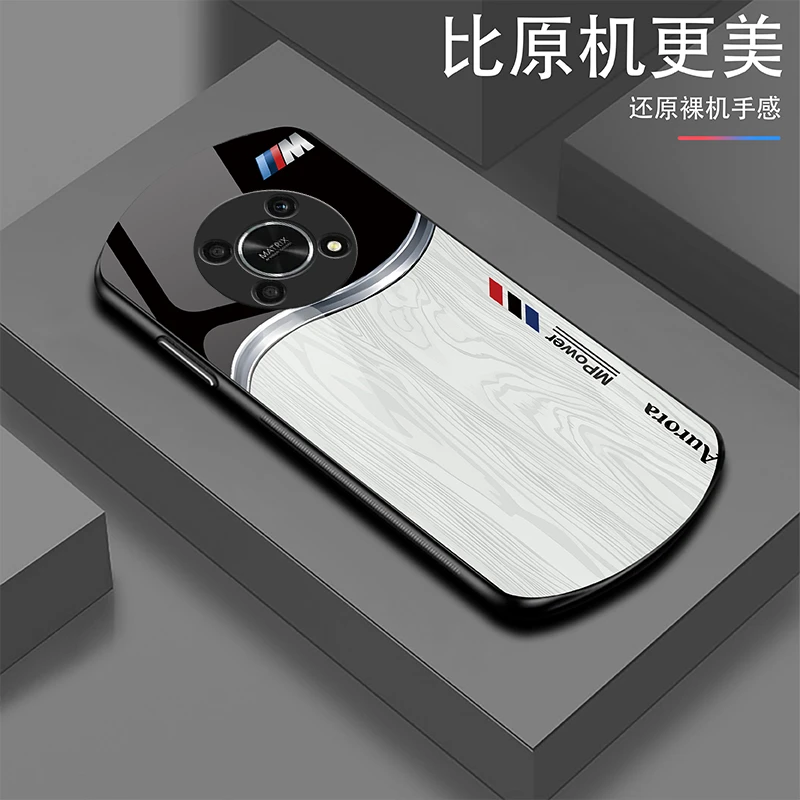 潮流【荣耀X30】轻奢高端定制Mpower帅气个性耐磨玻璃手机壳