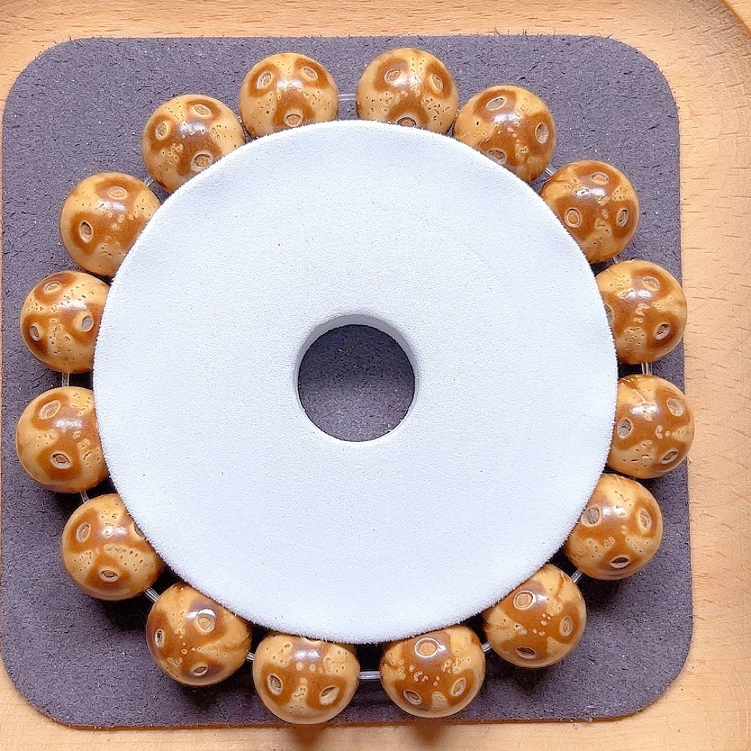 紫金鼠菩提精品熊猫光珠手串