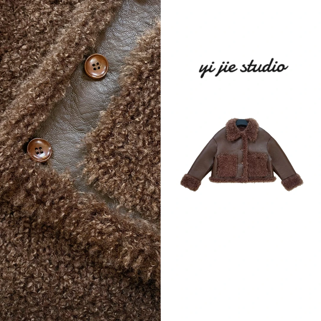 YJ studio【泰迪卷卷】毛绒绒两面穿毛绒外套#EEXNY10928