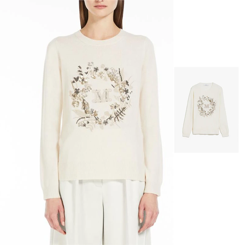 未使用 MaxMara 羊毛羊绒提花毛衣女款BARI