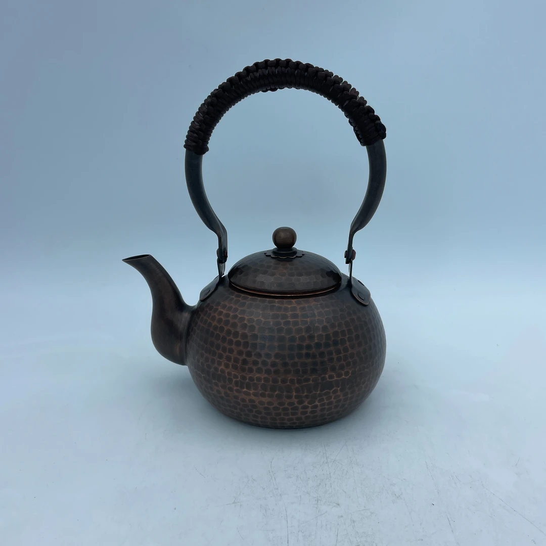 800毫升紫铜防古色煮茶泡茶壶，手工锤纹煮水壶