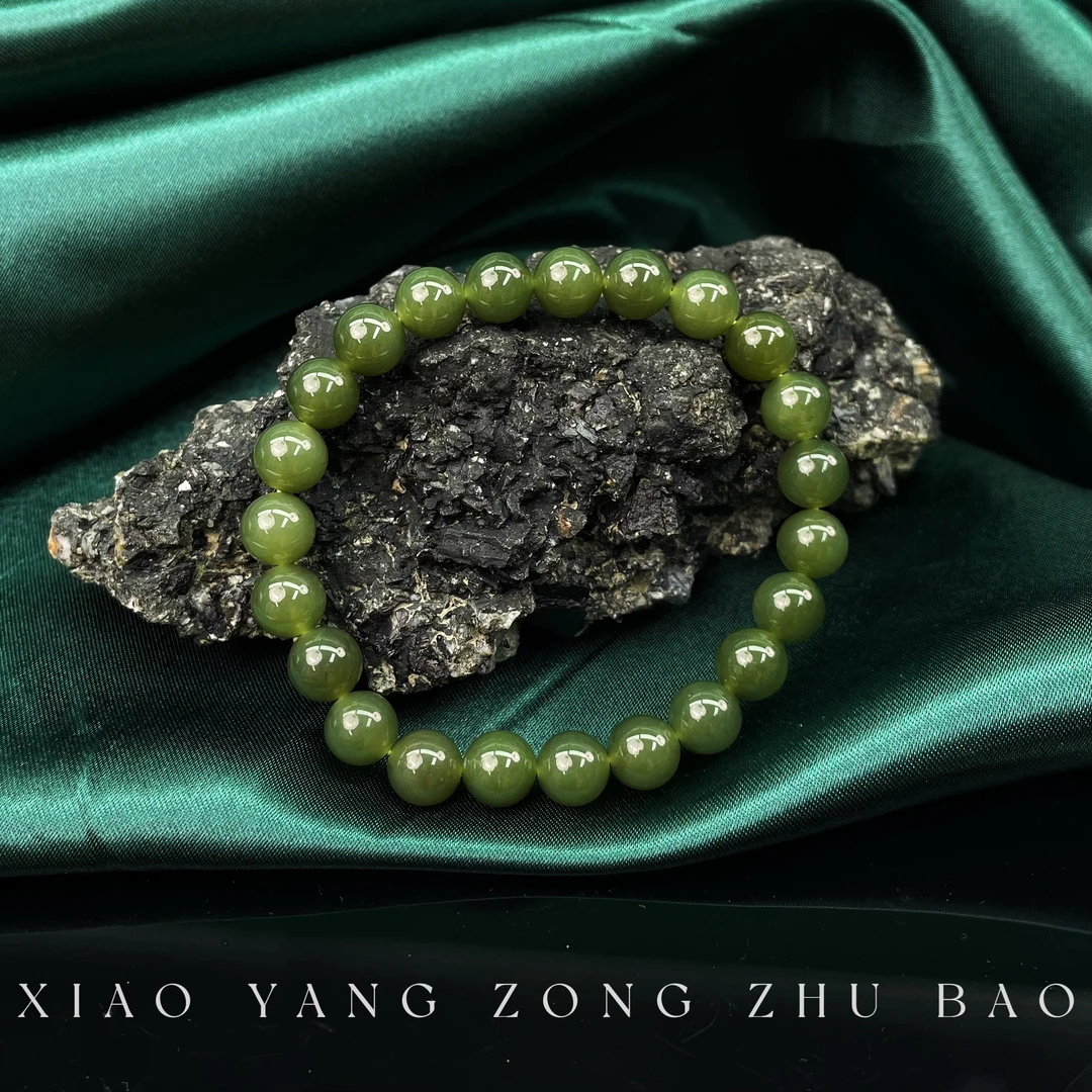 【小杨总珠宝】Y8051 天然和田玉圆珠手串卡7.5mm【多样性发其一】