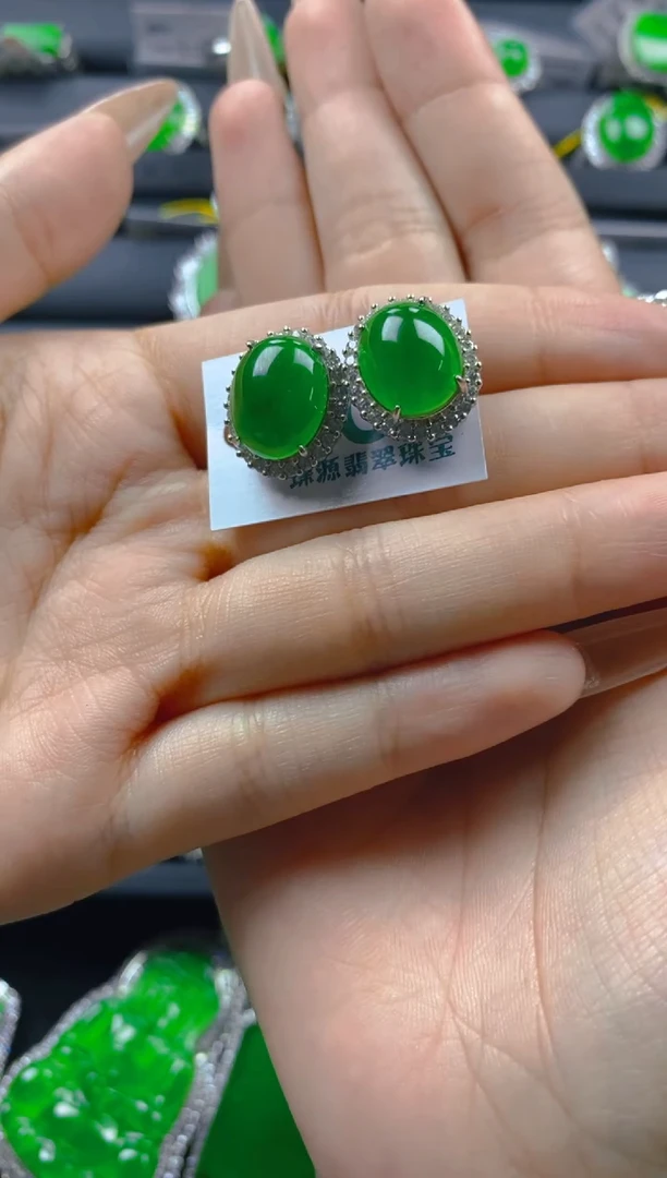【闪购商品】翡翠耳饰银S925镶嵌11111111