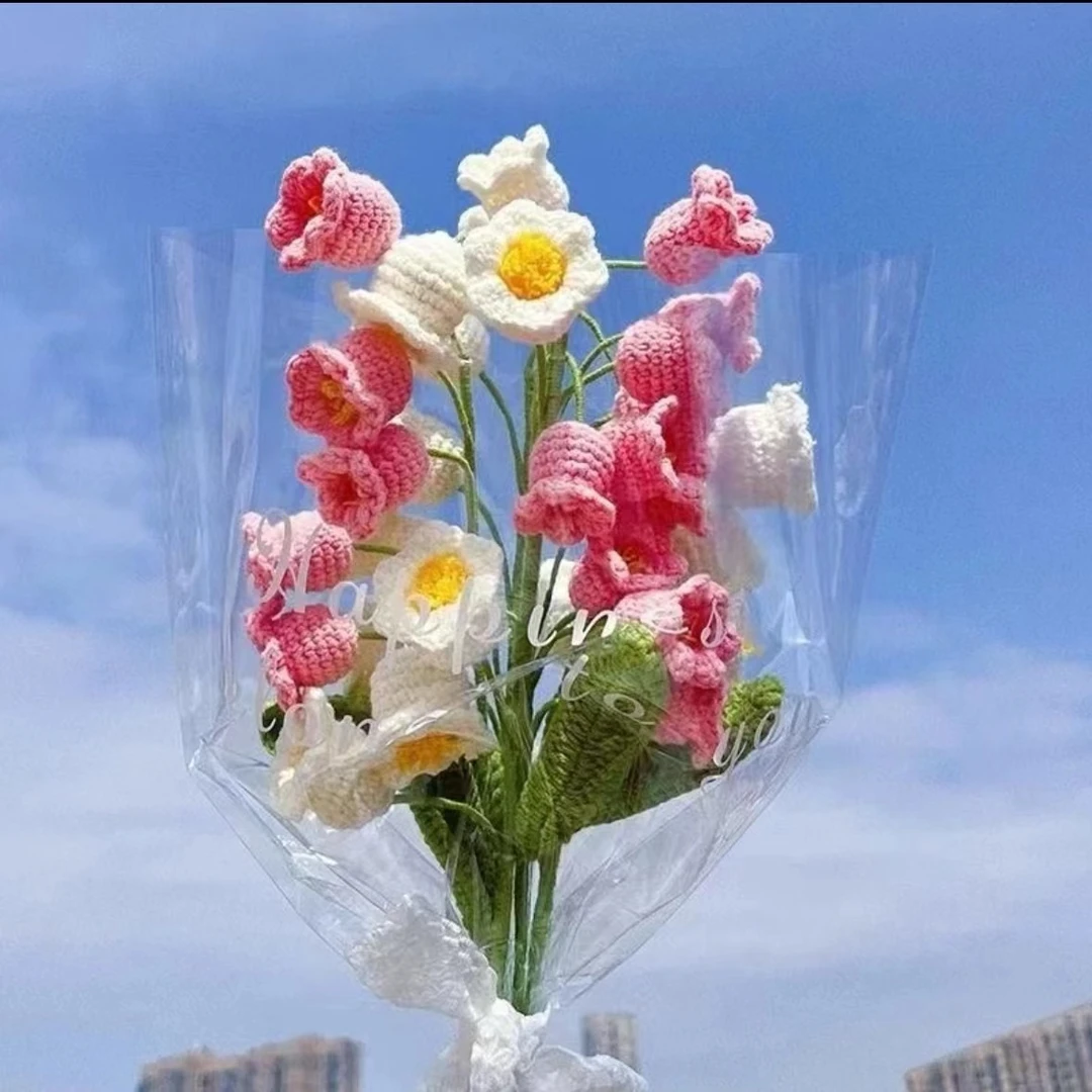 铃兰花束永生花手工编织DIY材料包自制钩织毛线成品送女友礼物