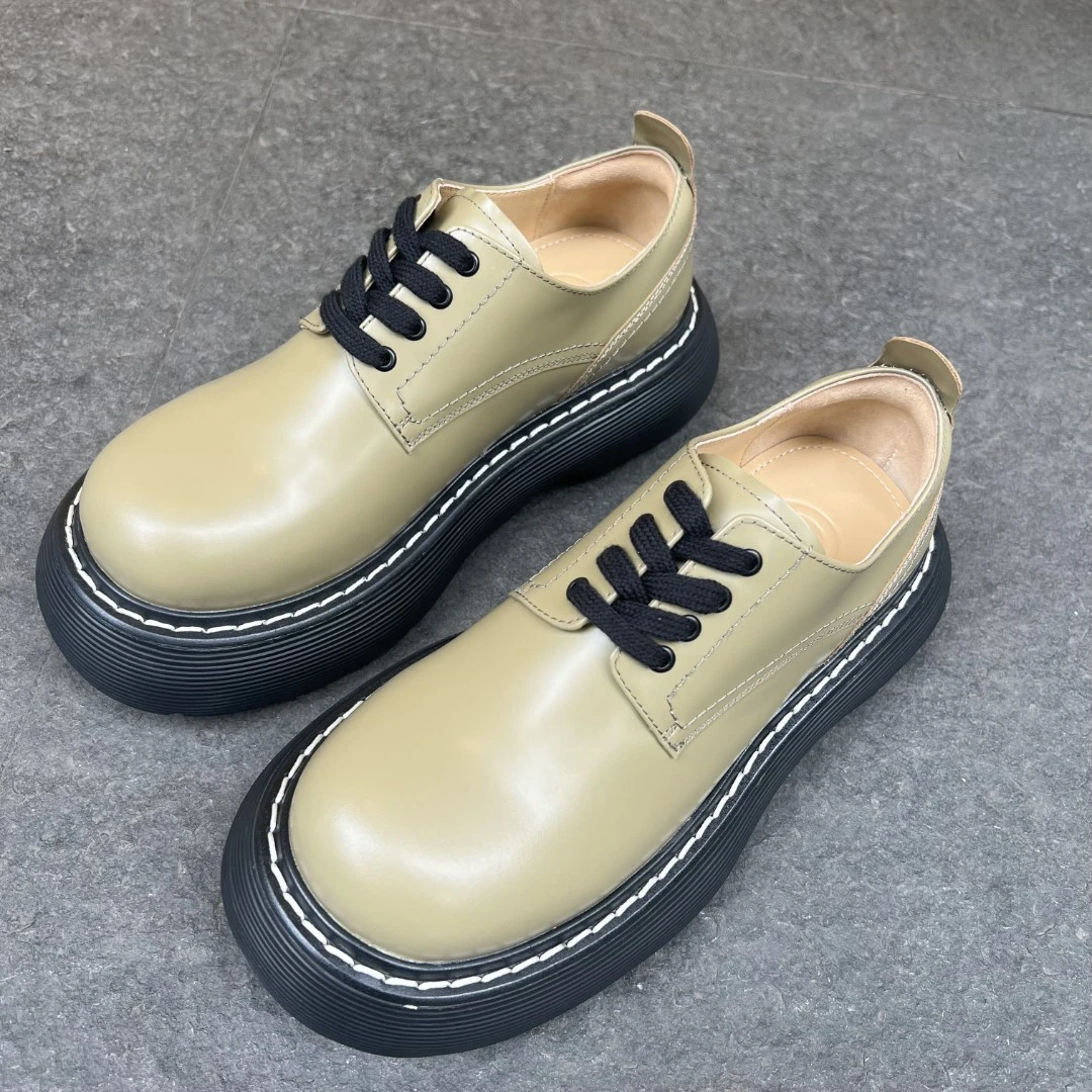 DEEP BREATH大头鞋时尚圆头轻便厚底大头系带德比鞋13060