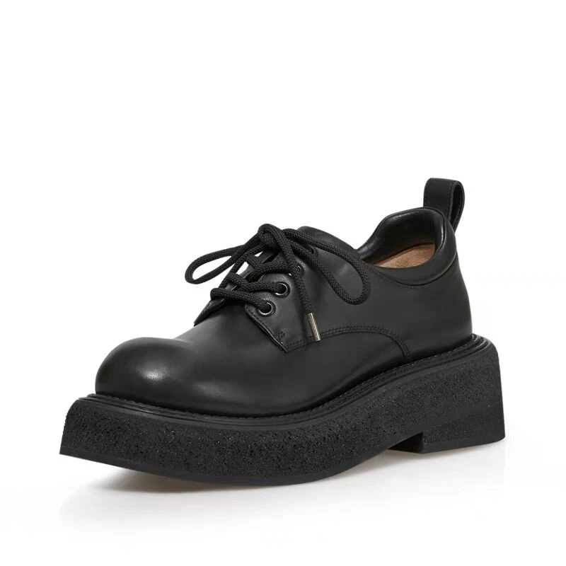 DEEP BREATH深呼吸牛皮低帮绑带厚底德比鞋女鞋AX13111