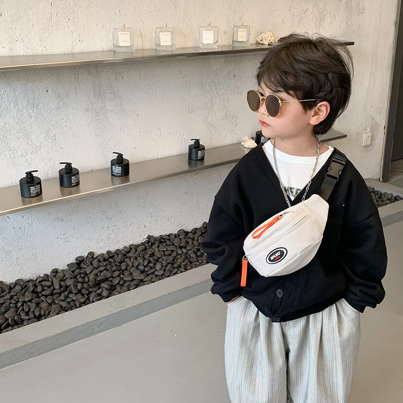 帅气韩版休闲儿童斜挎包男童背包时尚春夏潮帆布胸包街头宝宝腰包
