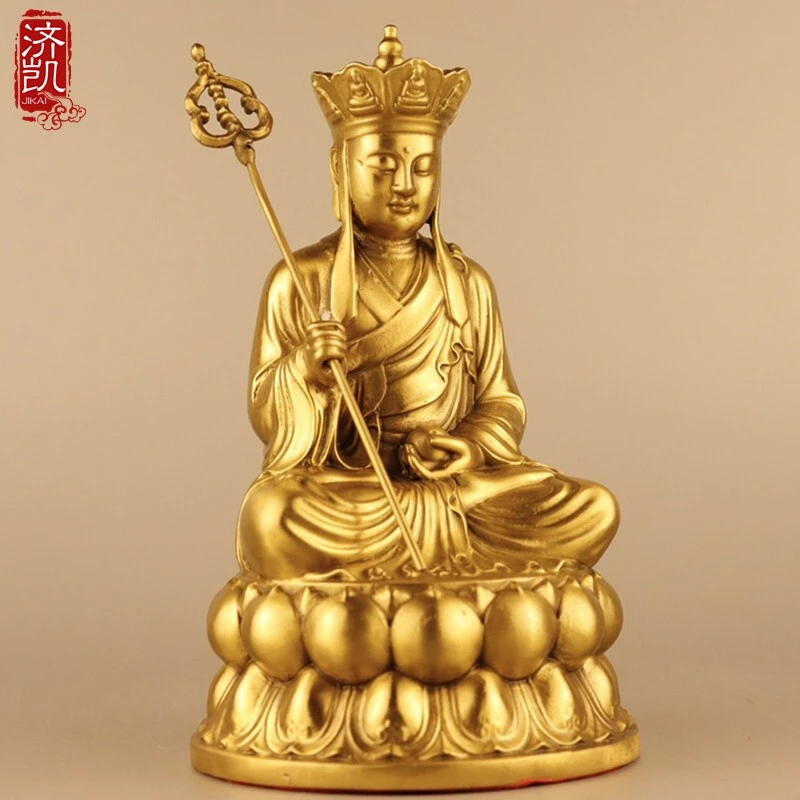 黄铜地藏王摆件客厅家居饰品中式办公室饰品铜礼品手工工艺品摆件