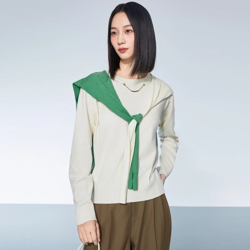 舒适时尚百搭休闲亲肤披肩宽松女士毛针织衫151M4179