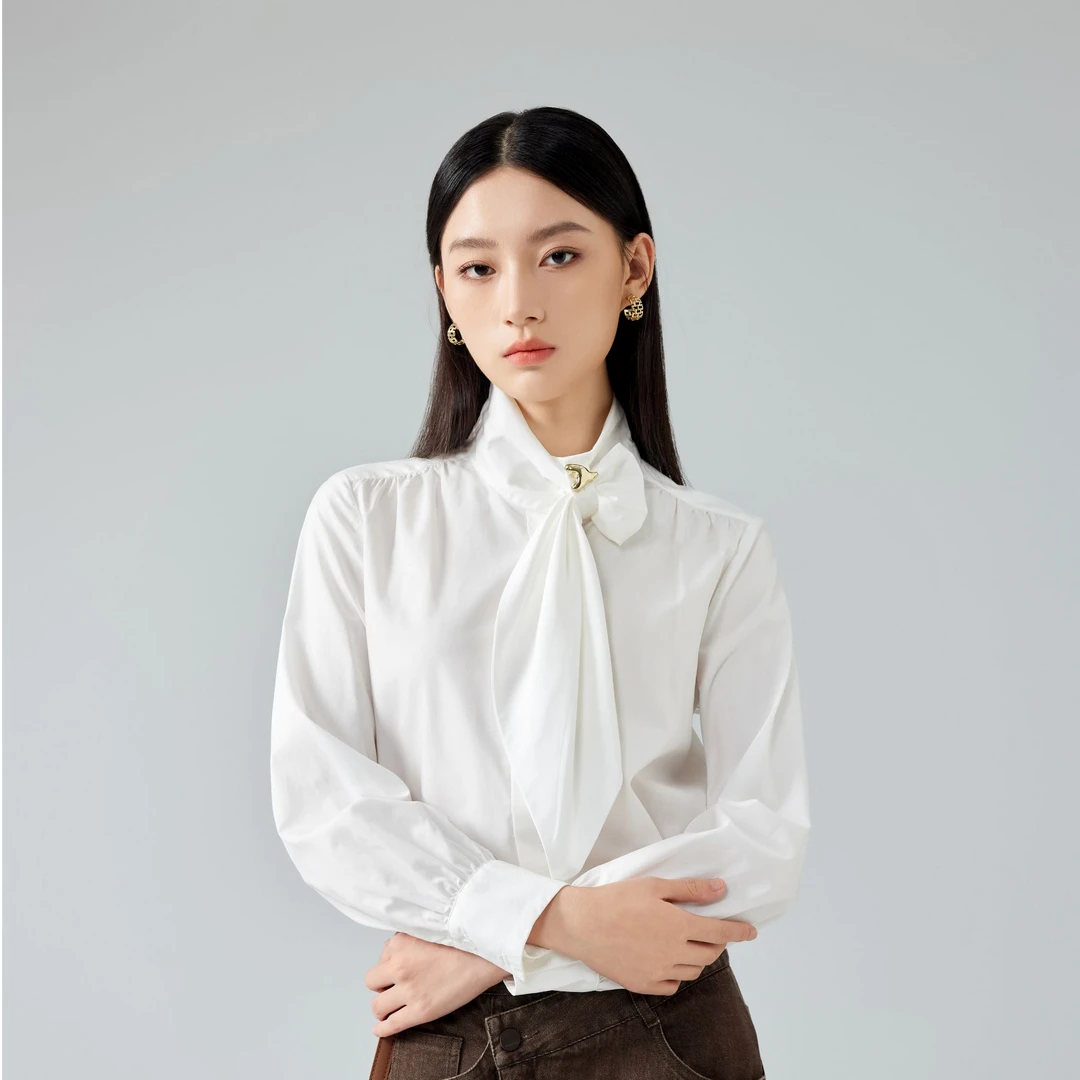 法式长袖简约气质休闲衬衫女153N5173