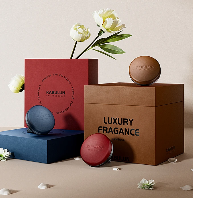 小羊皮车载香薰真皮材质清新空气