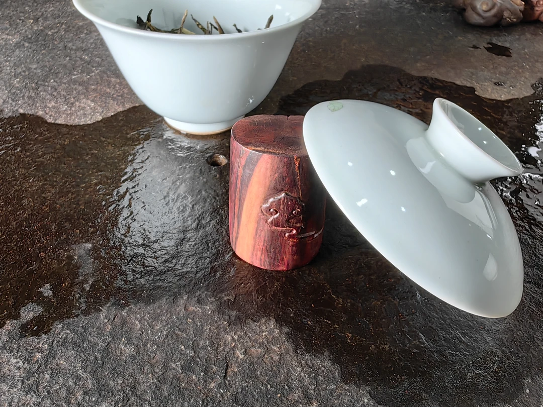 功夫茶盖置，印度小叶紫檀