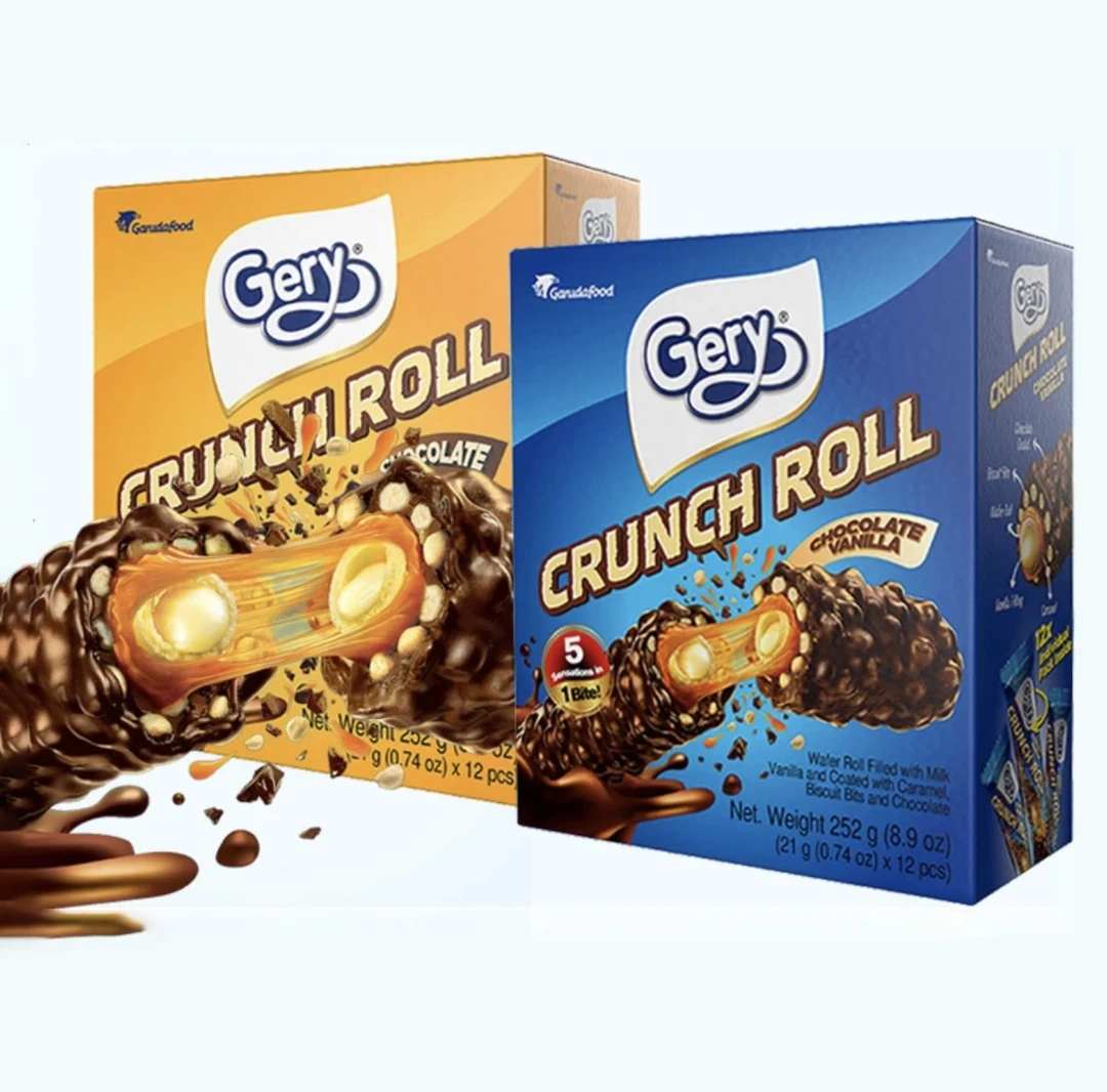 印度尼西亚进口 Gery芝莉巧克力涂层夹心棒（252克）