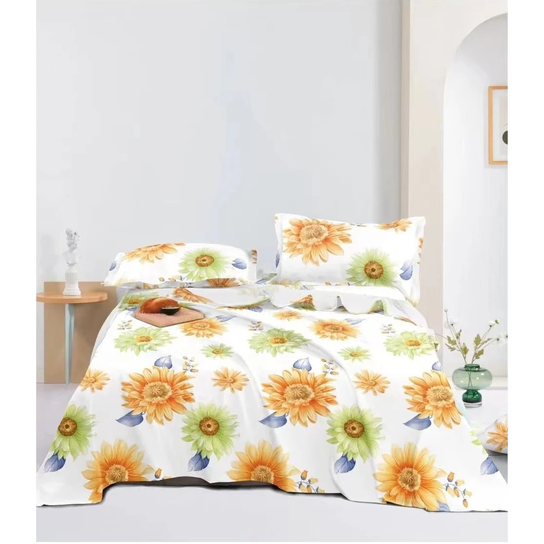 夏日向阳 山东粗布面料加厚加密段条提花三枚缎-床单：2.35m*2.45m