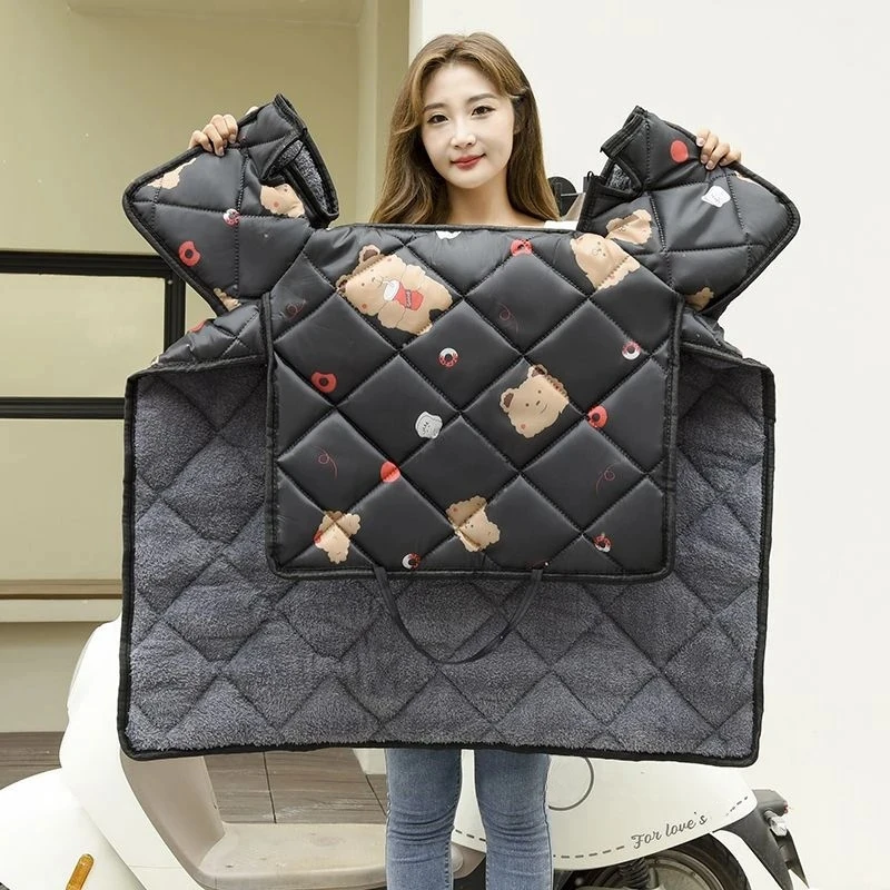 电动车挡风被冬加绒加厚电瓶车电车防寒防风挡风罩保暖防晒四季款