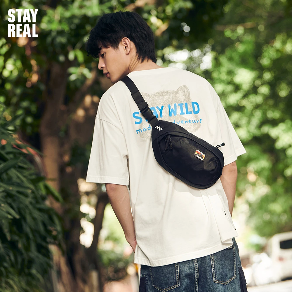 STAYREAL潮牌STAY WILD腰包无性别胸包男女潮流休闲斜跨单肩ins