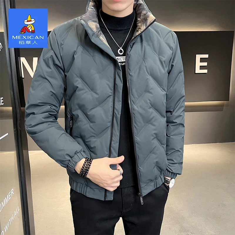 稻草人保暖免洗冬季棉服男士休闲立领百搭上衣男款棉袄外套休闲男