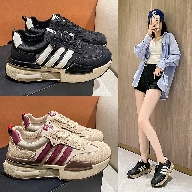 5678爆款小蛮腰阿甘鞋女2025春季新款港风休闲百搭厚底增高老爹鞋