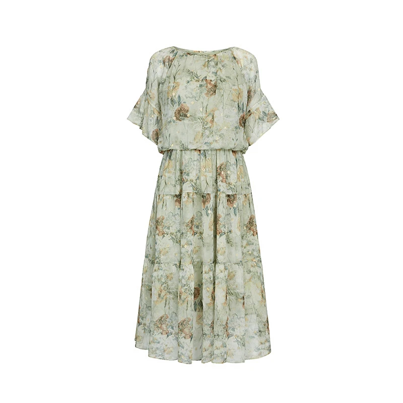 S·DEER夏季法式设计师时尚轻奢气质宽松显瘦小众连衣裙S232Z12BD