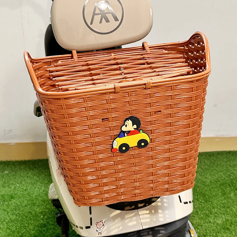 电动车后置车筐可爱卡通网红电瓶车后车筐摩托车头盔放置东西神器