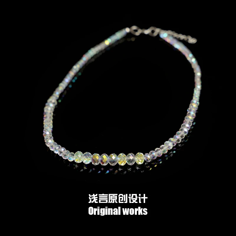非金属仿水晶项链 H2015白色简约素款项链奥地利进口