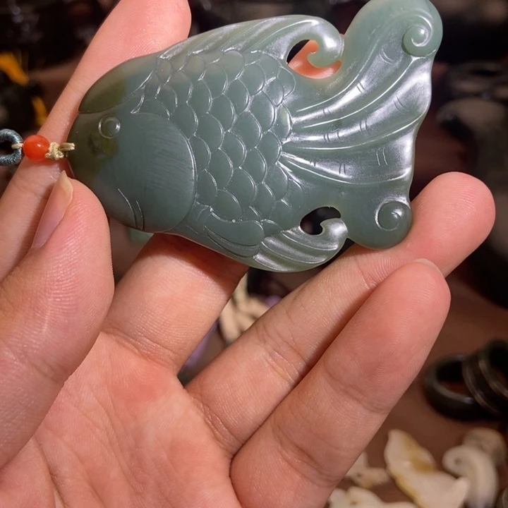 和田玉（青玉）吊坠(不含链)未镶嵌