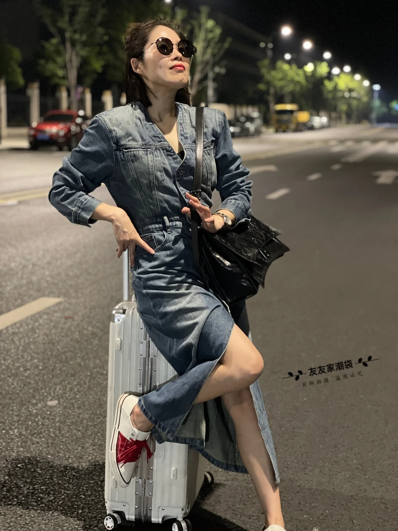 【友友家】自留新洋气的牛仔连衣裙