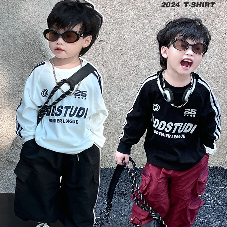 童装2025新款男童春秋装卫衣韩系痞帅儿童字母卫衣宝宝时髦潮范