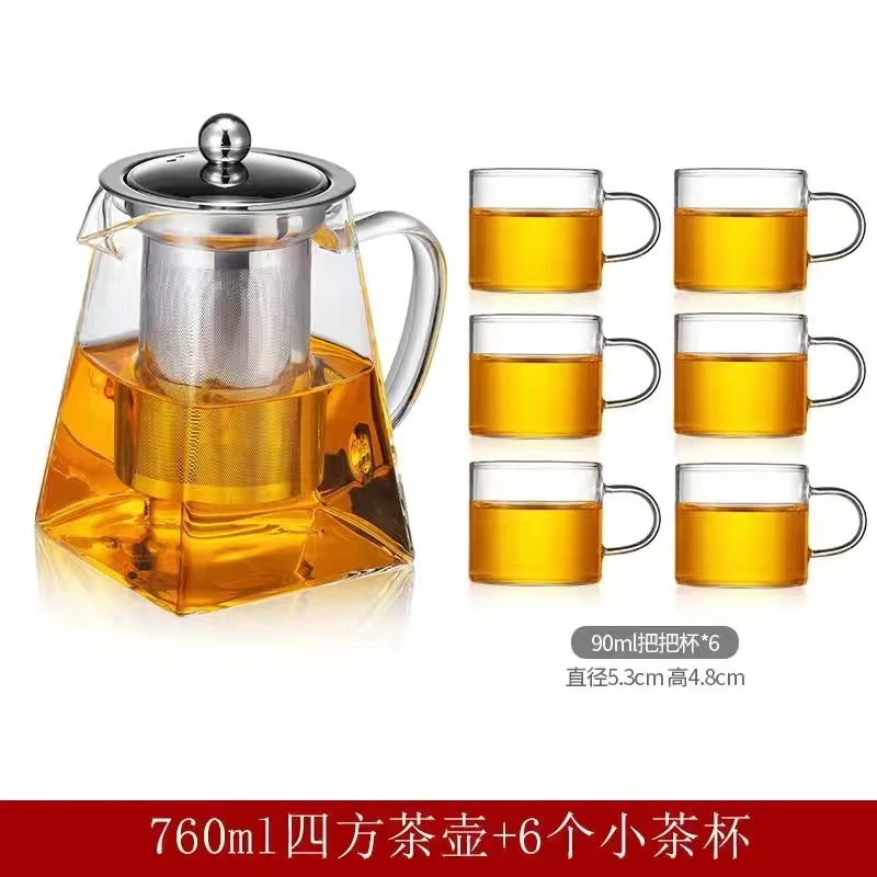 茶壶泡茶壶玻璃壶茶水分离过滤家用茶具耐高温加厚煮茶壶套装红茶