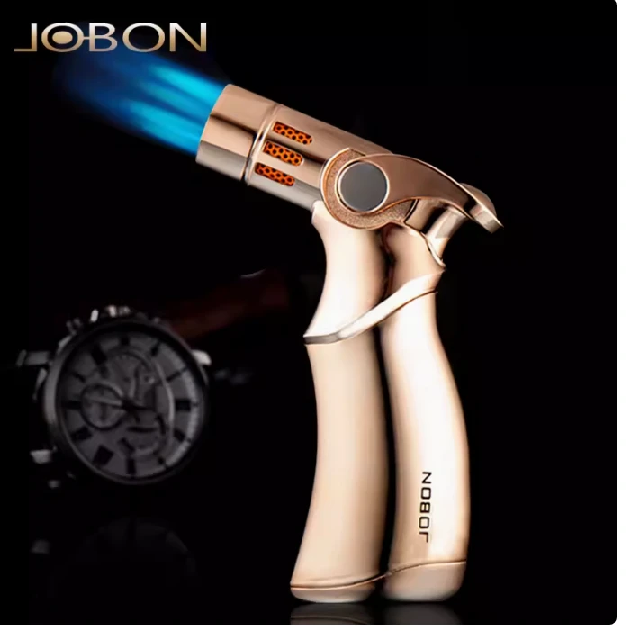 中邦659充气防风金属打火机蓝焰直冲创意个性四喷雪茄点烟器