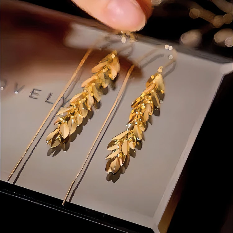 设计长款流苏麦穗耳饰百搭轻奢女款耳坠