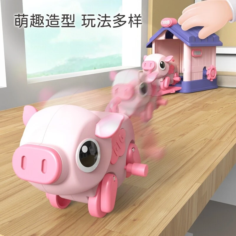 按压萌宠酷跑小分队惯性上链发条回力小汽车男女孩玩具