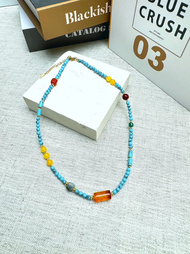 铜合金珐琅项链 时尚原创复古国风手工项链饰品颈链轻奢百搭小众