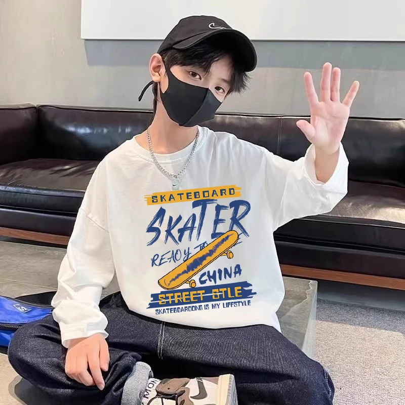 男童长袖t袖秋季儿童中大童男孩上衣半袖打底衫学生长袖体袖潮