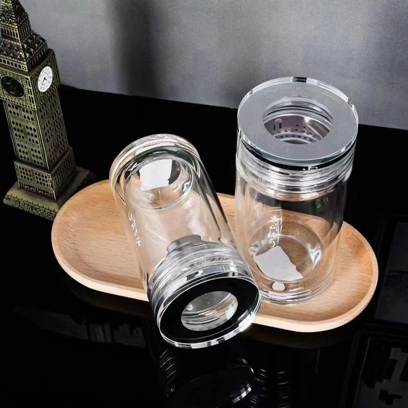 精致迷你小水杯女士高档杯子泡茶双层茶水杯喝水水晶磁弹高颜值杯