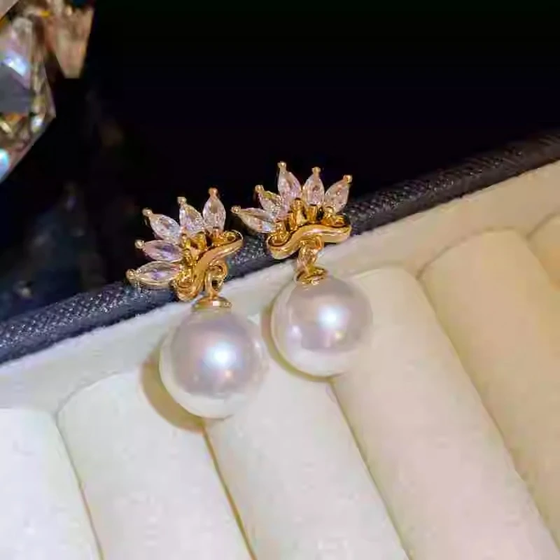 铜合金耳饰 气质珠珠吊坠耳环高级感年秋冬新款潮女高端白色N1463