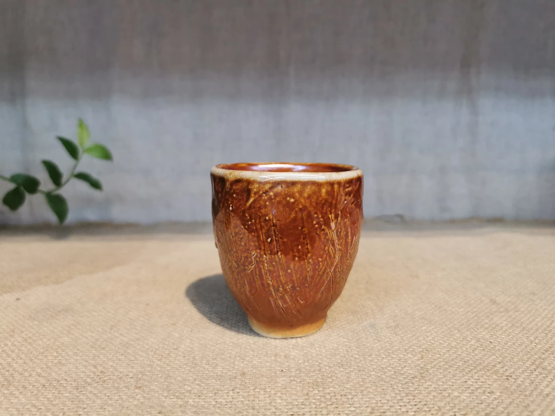 云南建水紫陶浪鬼禅寂柴烧作品精品手捏杯100毫升