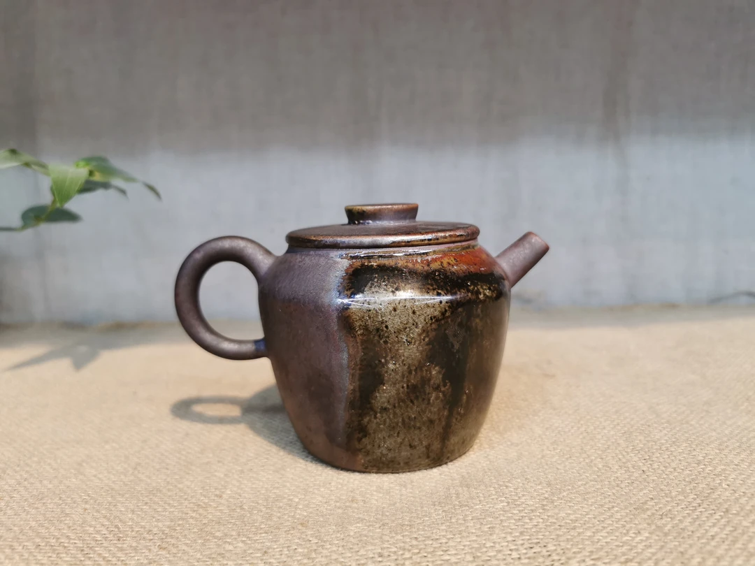 云南建水紫陶浪鬼禅寂柴烧作品精品柴烧壶220毫升