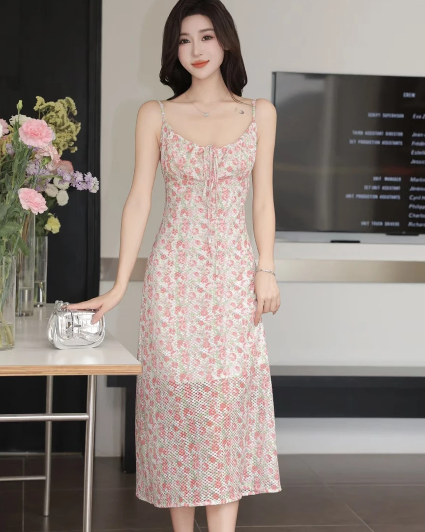 Stellacci Studio碎花抽绳连衣裙