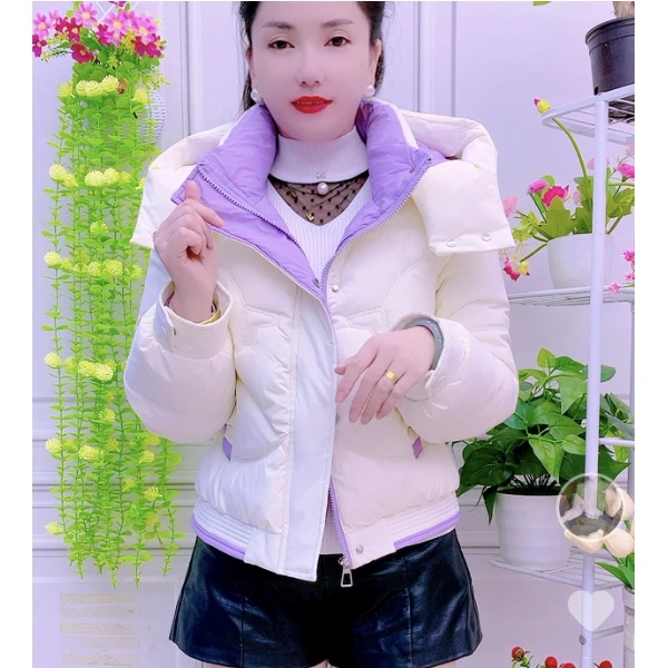 冬季棉服短款2024新款修身连帽棉衣加厚棉袄保暖显瘦休闲过冬外套