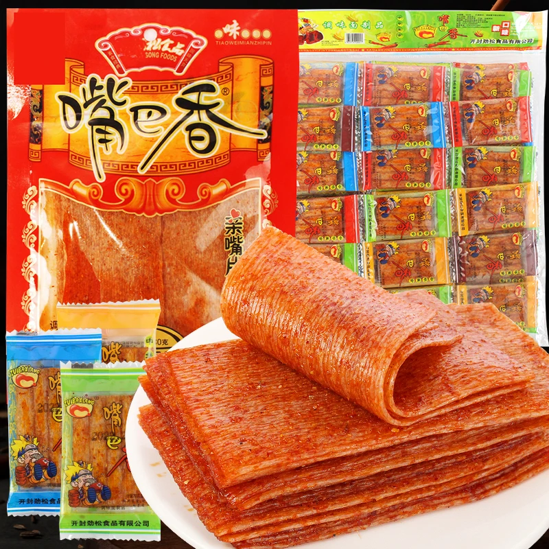 嘴巴香辣条小包装网红辣片亲嘴片儿时怀旧解馋小零食休闲小吃批发