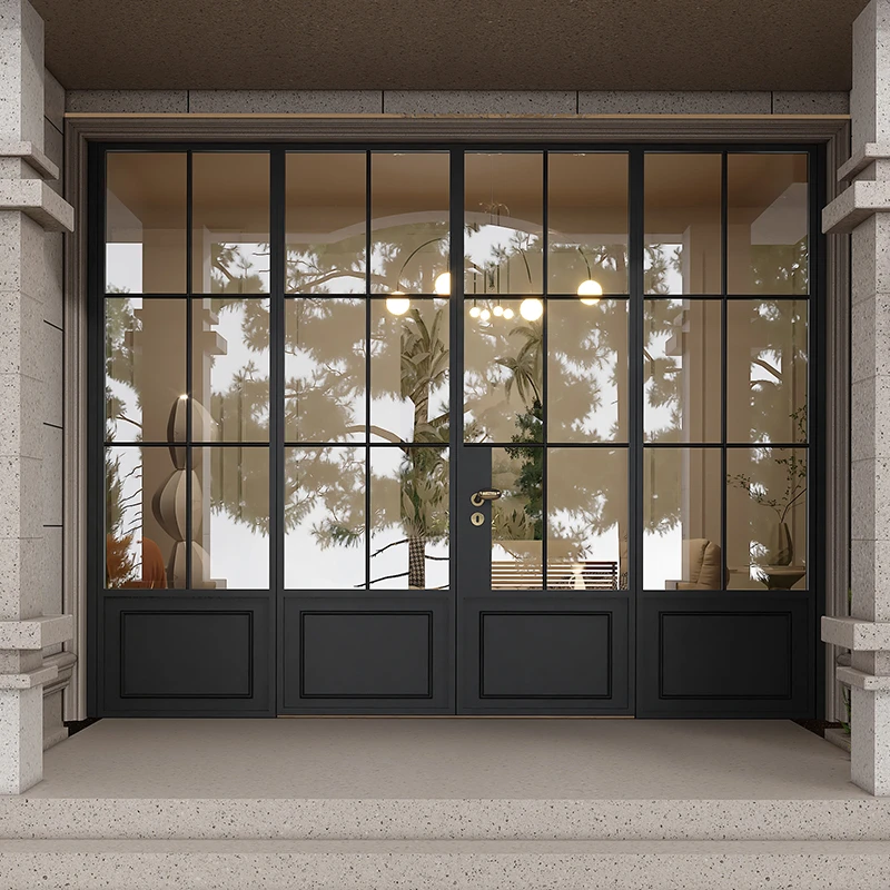 潮盛CS-LD013法式复古老钢60系列断桥铝合金门四扇阳台室外双开门