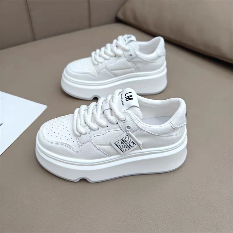 厚底366-9小白鞋女2024新款爆款百搭春秋软底松糕增高休闲板鞋