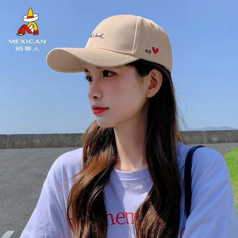 稻草人鸭舌帽女士2025新款显脸小字母刺绣棒球帽子遮阳防晒太阳帽