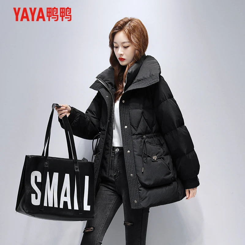 YAYA/鸭鸭2023年新款保暖冬季女士时尚休闲中长款羽绒服citywarm