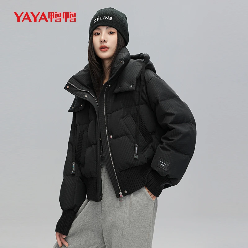 YAYA/鸭鸭羽绒服女短款冬季2023新款小个子休闲百搭户外时尚外套