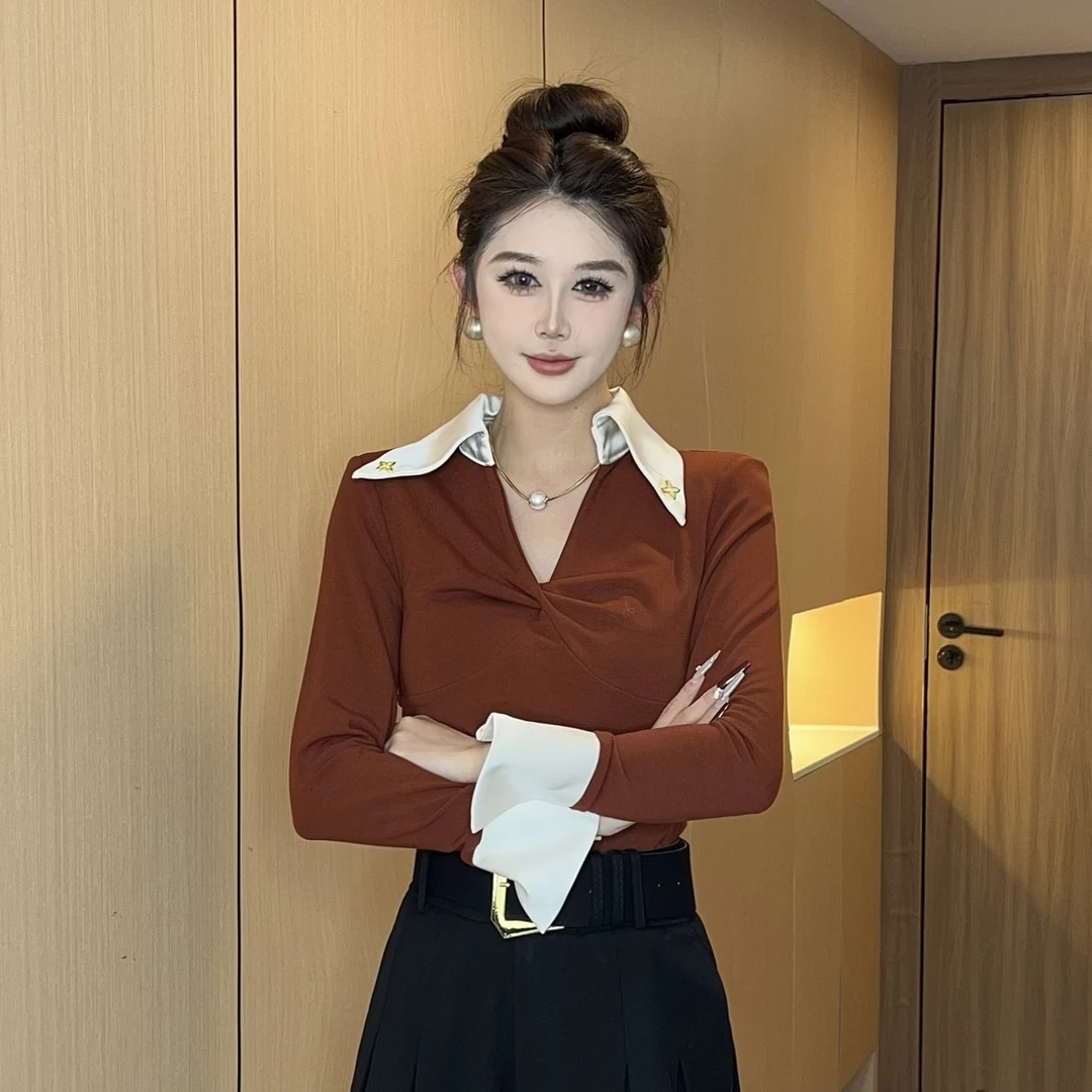 【MD原创·宵夜】2024秋冬新款时尚高级气质显瘦打底上衣